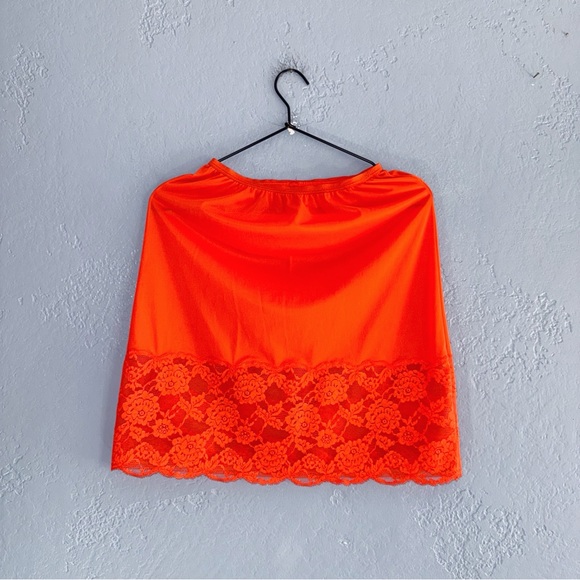 Vintage 70s Orange Vanity Fair Slip Skirt Size Small - Picture 1 of 5